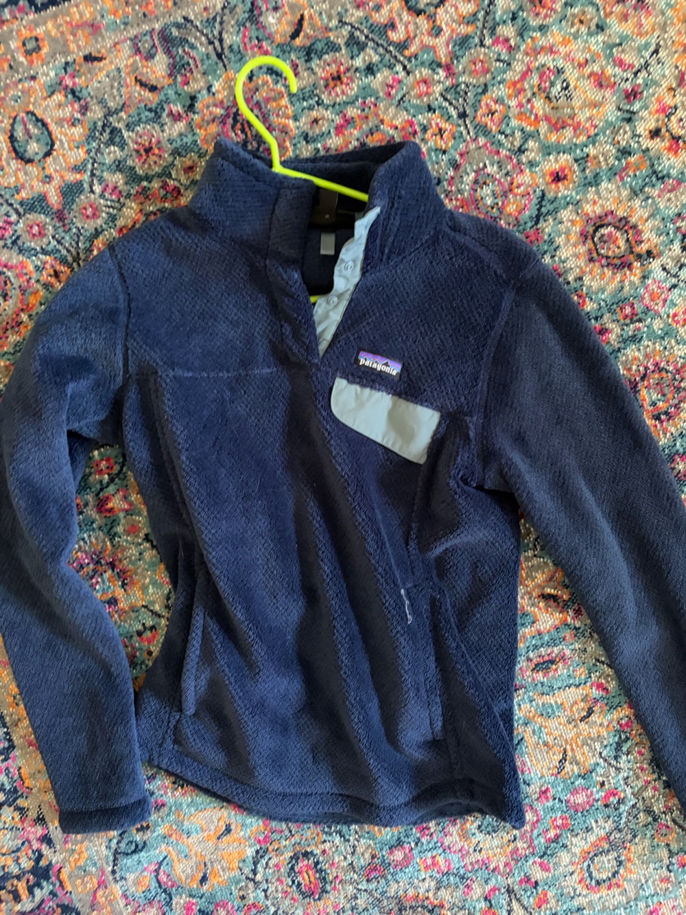Patagonia Dark Blue Fleece Jacket with Contrast Pocket
